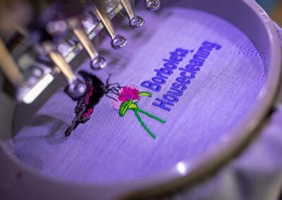 Embroidery Machine stitching a logo