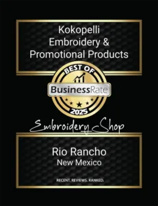 Kokopelli Embroidery's Best of Business 2025 Award